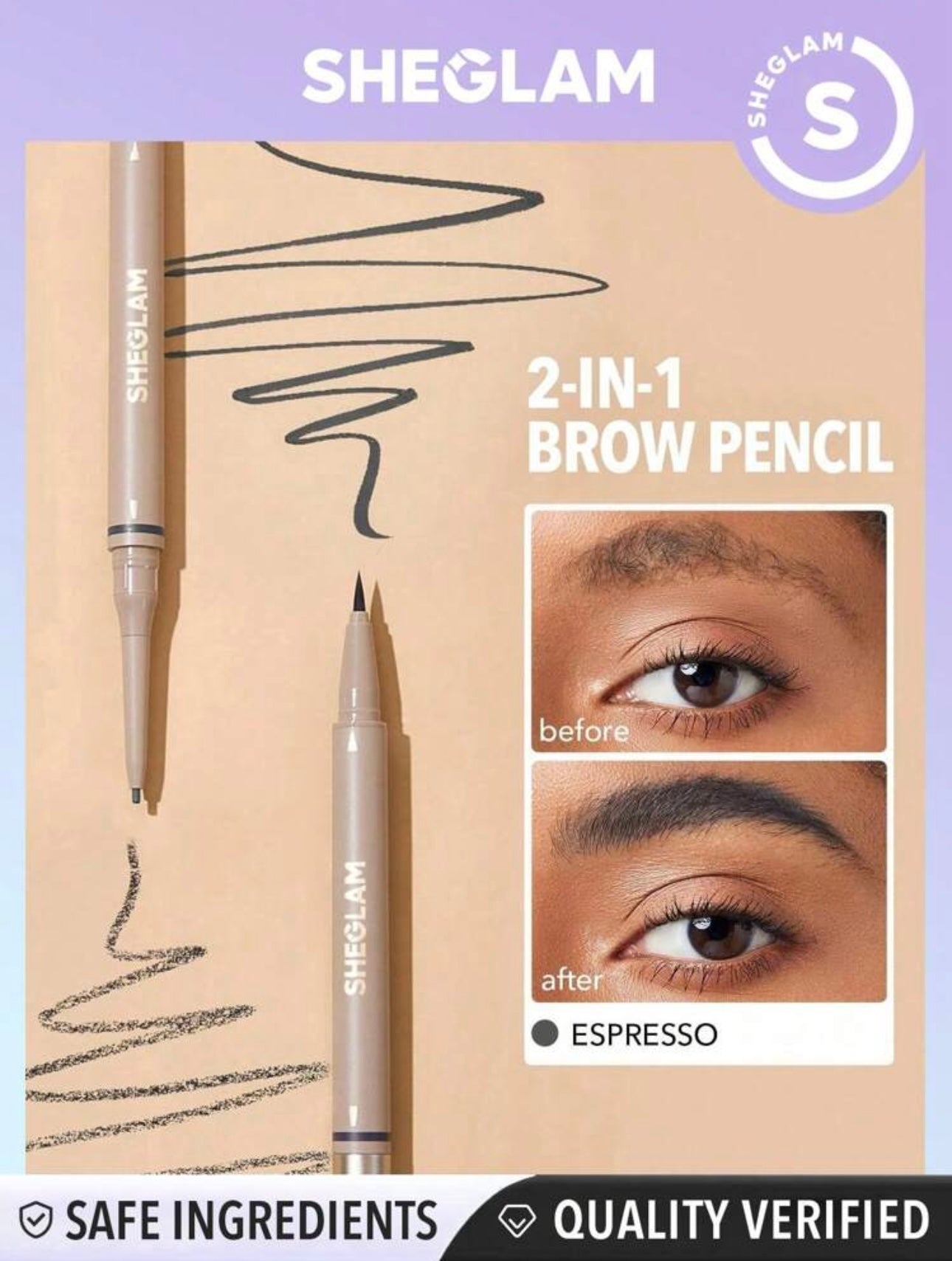 SHEGLAM Brows On Demand 2-In-1 Brow Pencil