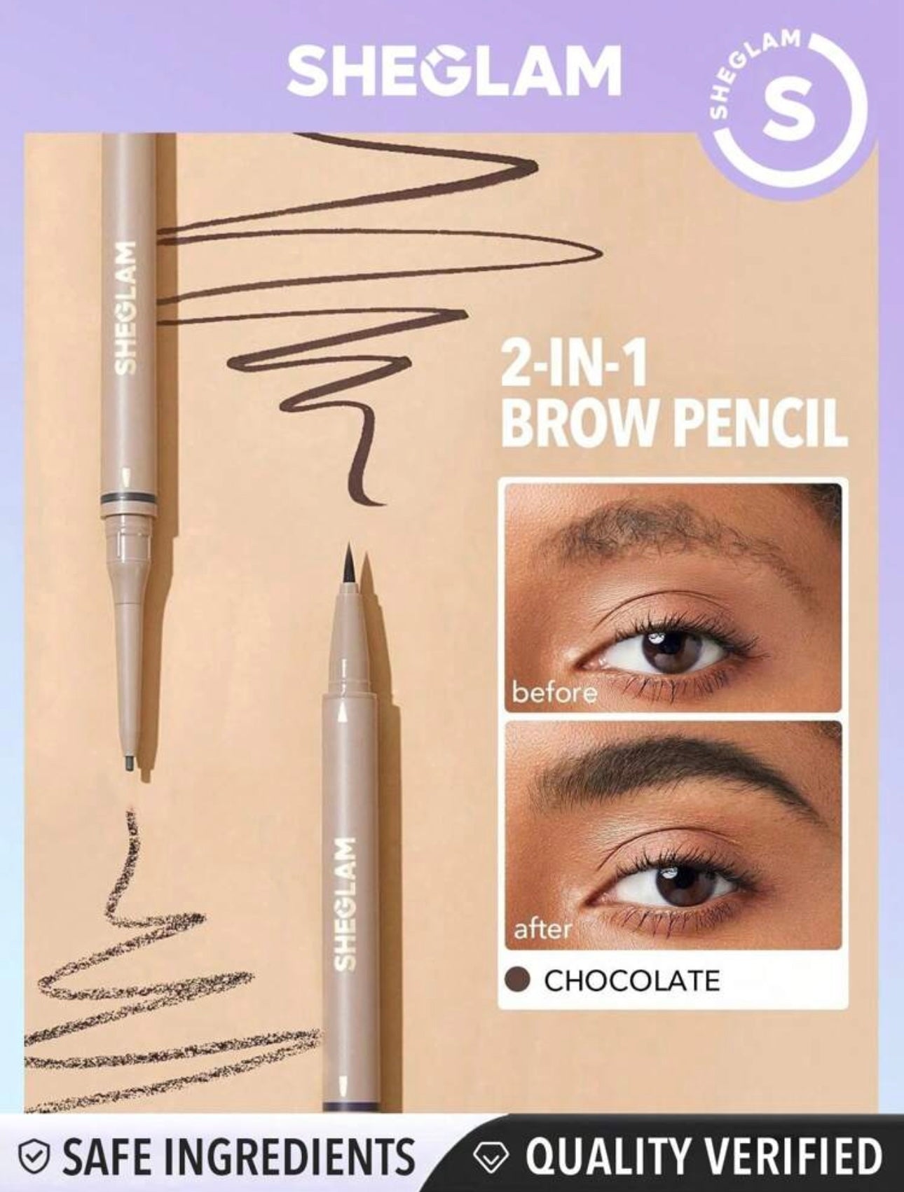 SHEGLAM Brows On Demand 2-In-1 Brow Pencil