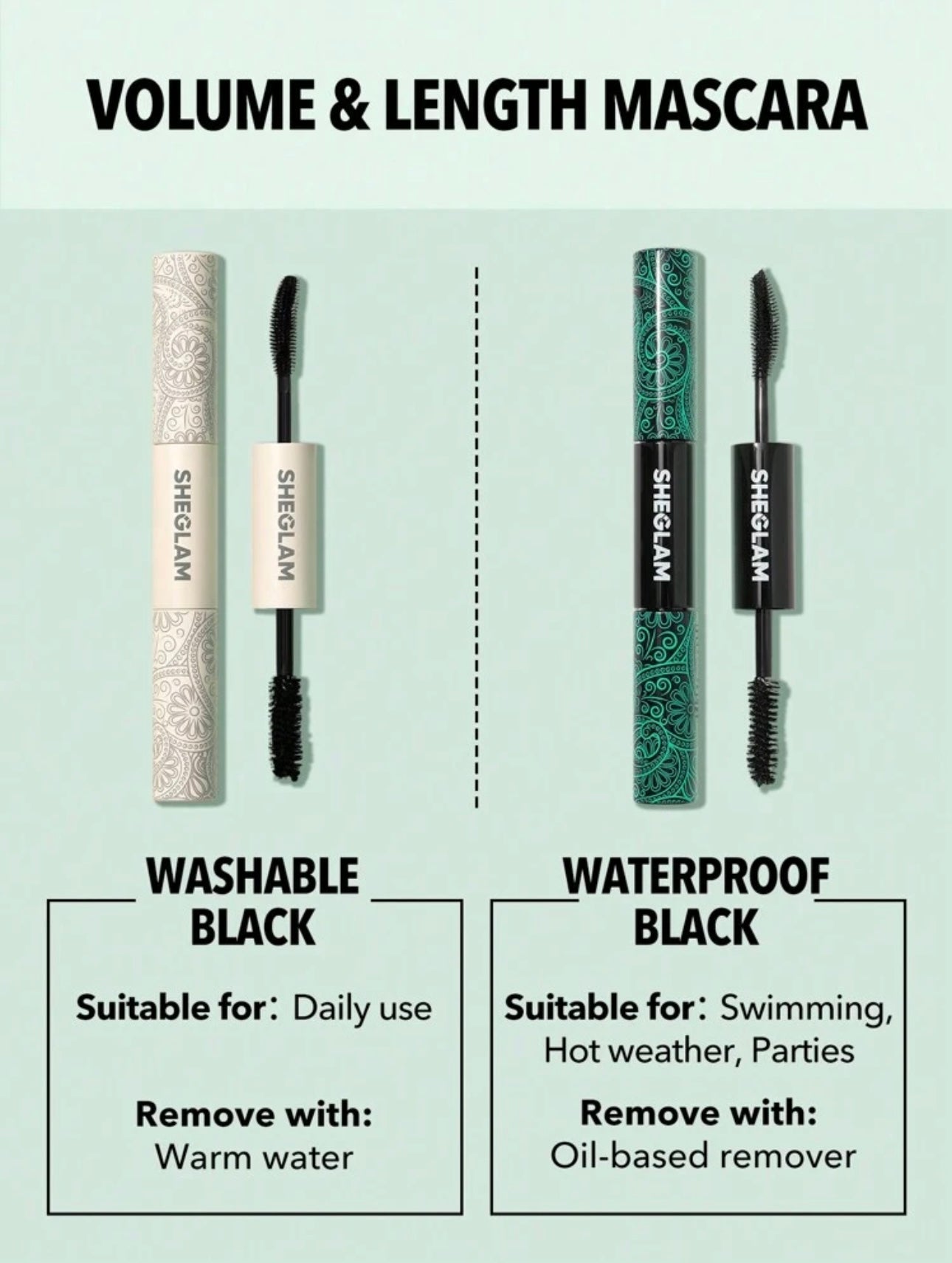 SHEGLAM All in One Volume & Length Mascara 2 In 1 Waterproof