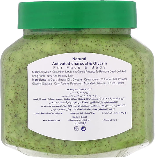 Starky natural scrub cream with cucumber for face and body - 300 ml