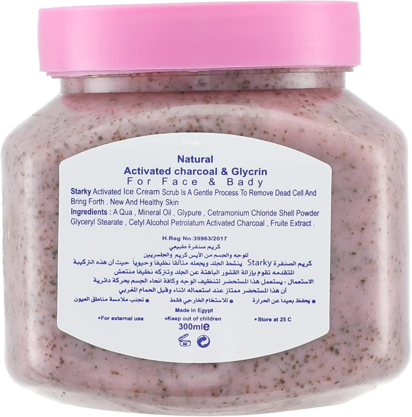 tarky natural scrub cream with ice cream for face and body - 300 ml