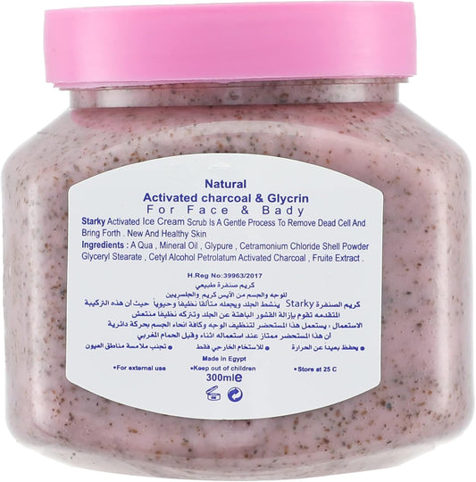 tarky natural scrub cream with ice cream for face and body - 300 ml