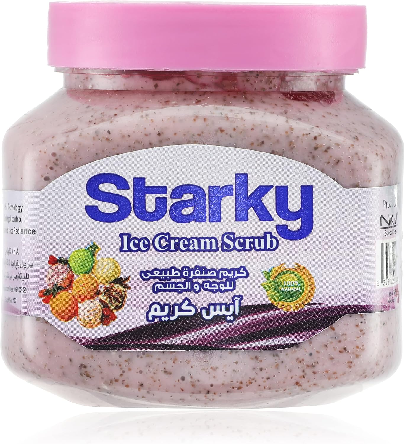 tarky natural scrub cream with ice cream for face and body - 300 ml