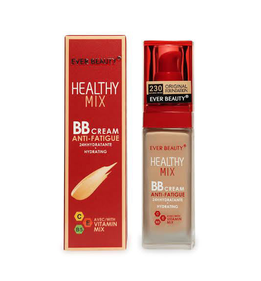Ever Beauty Healthy Mix BB Cream 24h Hydrating With Vitamin Mix Foundation Makeup Full Coverage Concealer Long Lasting Anti-fatigue Waterproof Hypoallergenic