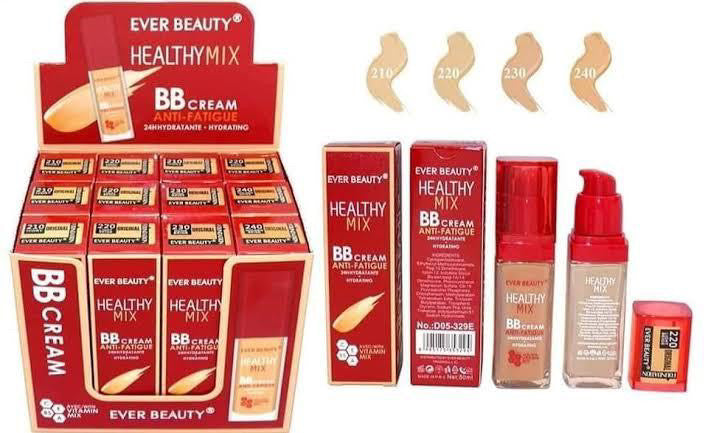 Ever Beauty Healthy Mix BB Cream 24h Hydrating With Vitamin Mix Foundation Makeup Full Coverage Concealer Long Lasting Anti-fatigue Waterproof Hypoallergenic