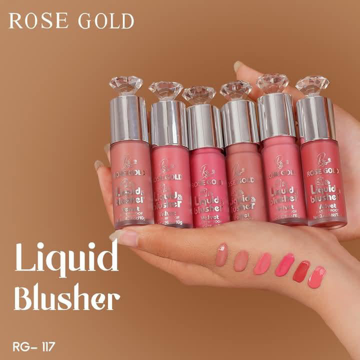 Rose Gold liquid blusher velvet