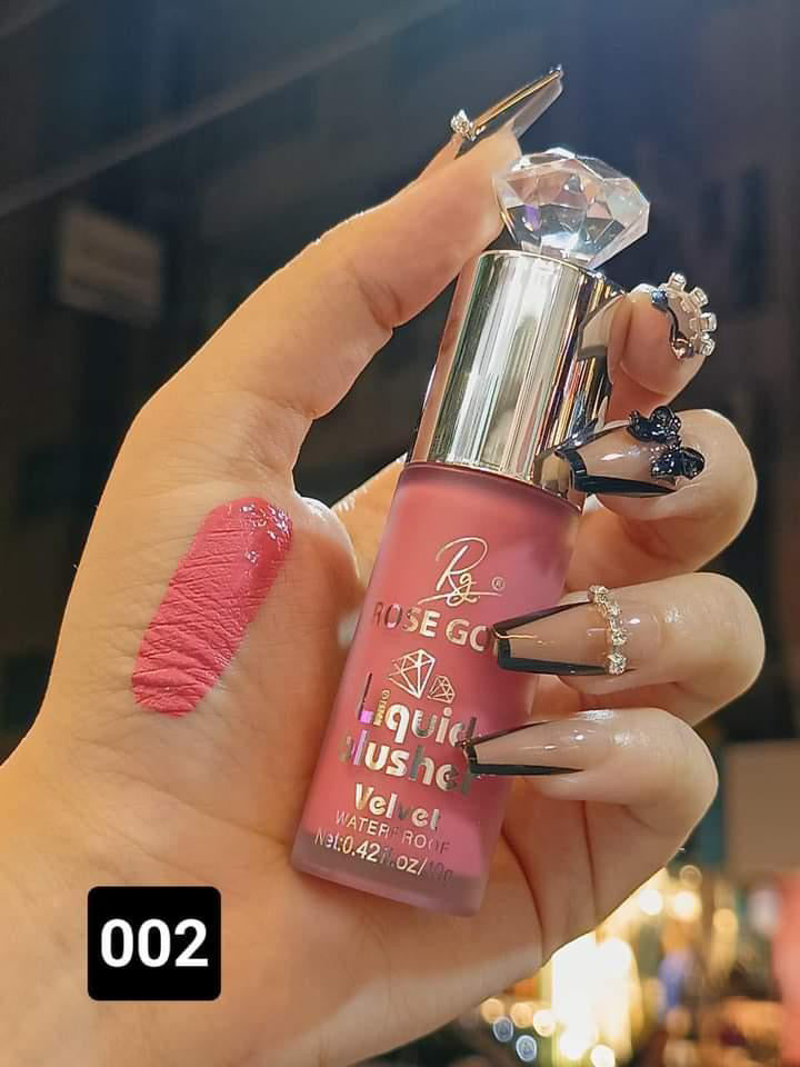Rose Gold liquid blusher velvet