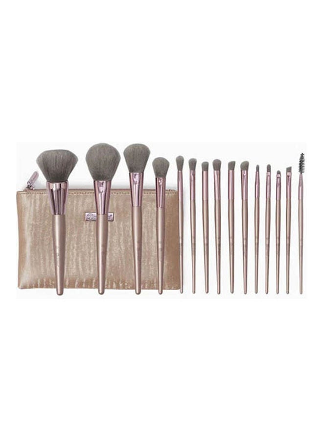 Lavish Elegance 15 Piece Brush Set With Bag Multicolour