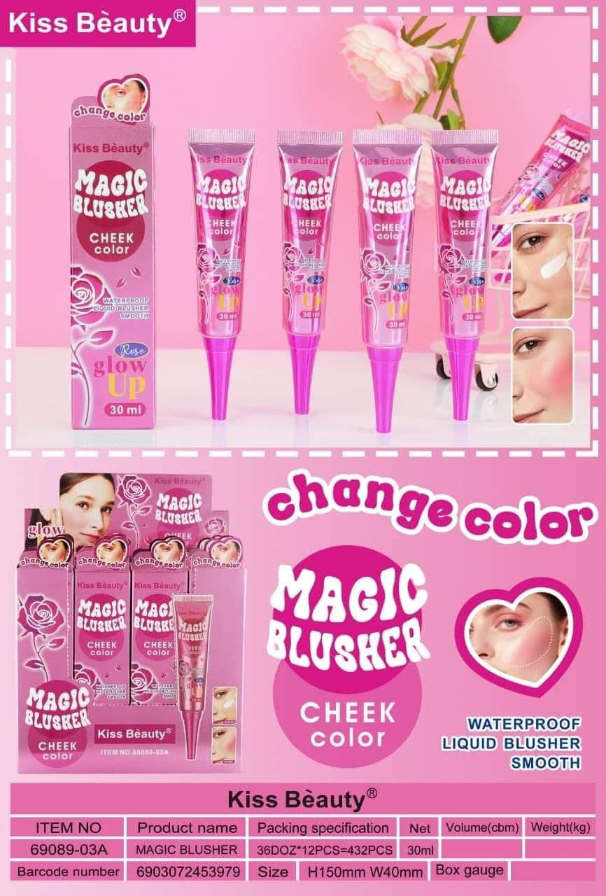 Kiss Beauty Magic Blusher Color Changing Liquid Blush On Waterproof Long Lasting 30ml