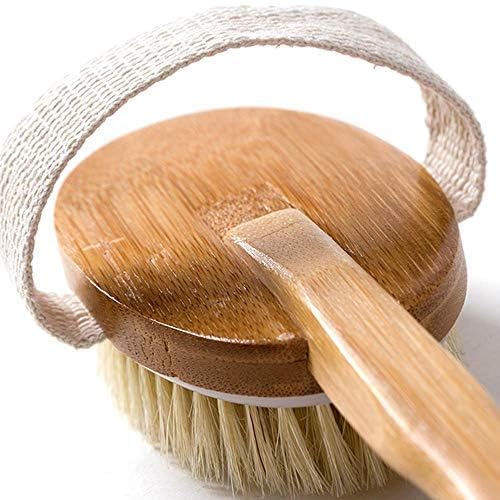 Bath Brush Long Wood Handle Reach Back Body Shower Bristle Scrubber(one year gurantee) (one year warranty)
