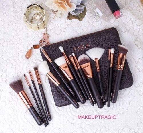 15 PCS Makeup Brushes Set Professional, Sable Makeup Brush Set with Case by Luxury ENZO KEN, Cosmetic Brushes Makeup Set, Make up Brushes Set Professional, Natural Hair Makeup Brush- multicoloe cover