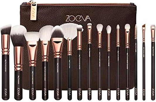 15 PCS Makeup Brushes Set Professional, Sable Makeup Brush Set with Case by Luxury ENZO KEN, Cosmetic Brushes Makeup Set, Make up Brushes Set Professional, Natural Hair Makeup Brush- multicoloe cover