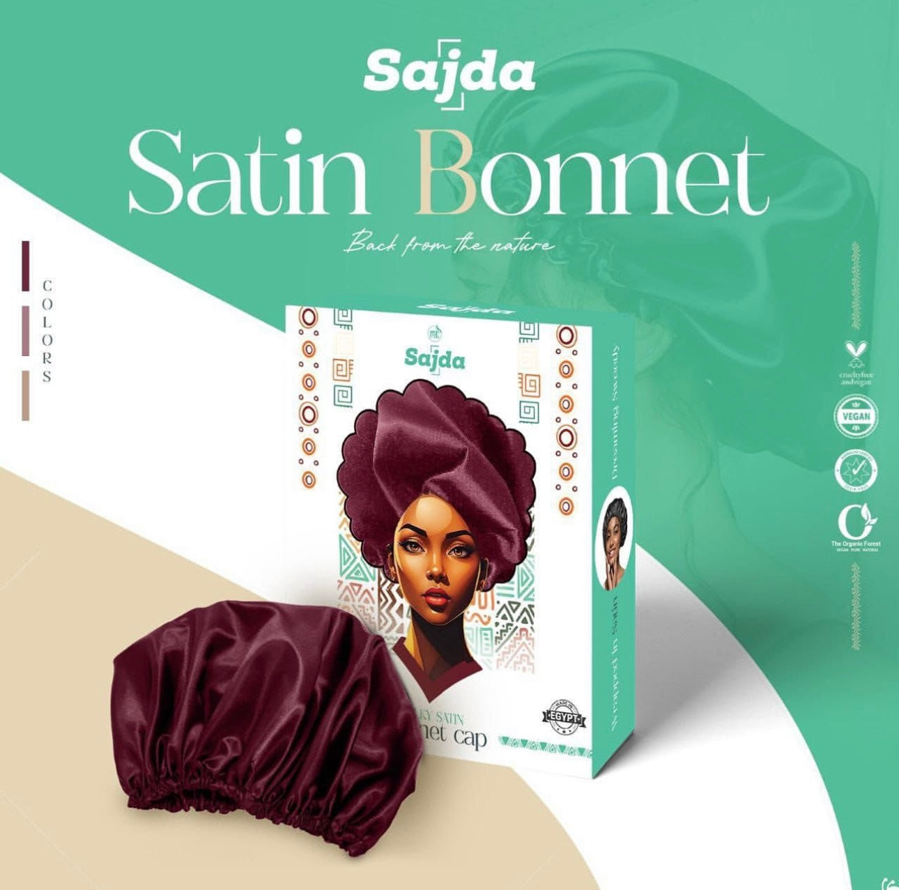 Sajda Bonnet Cap Satin