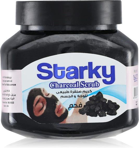Starky natural scrub cream with charcoal for face and body - 300 ml
