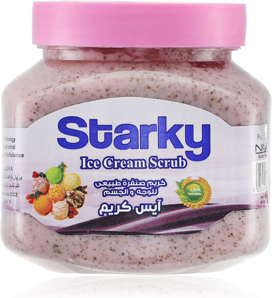 tarky natural scrub cream with ice cream for face and body - 300 ml