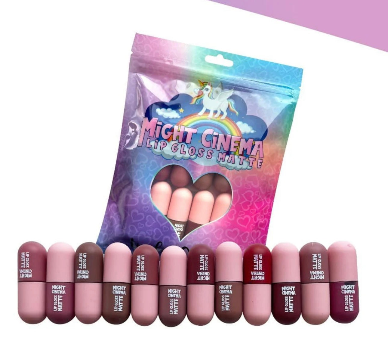Might cinema Mini matte lipgloss Capsules Set 12 PCS