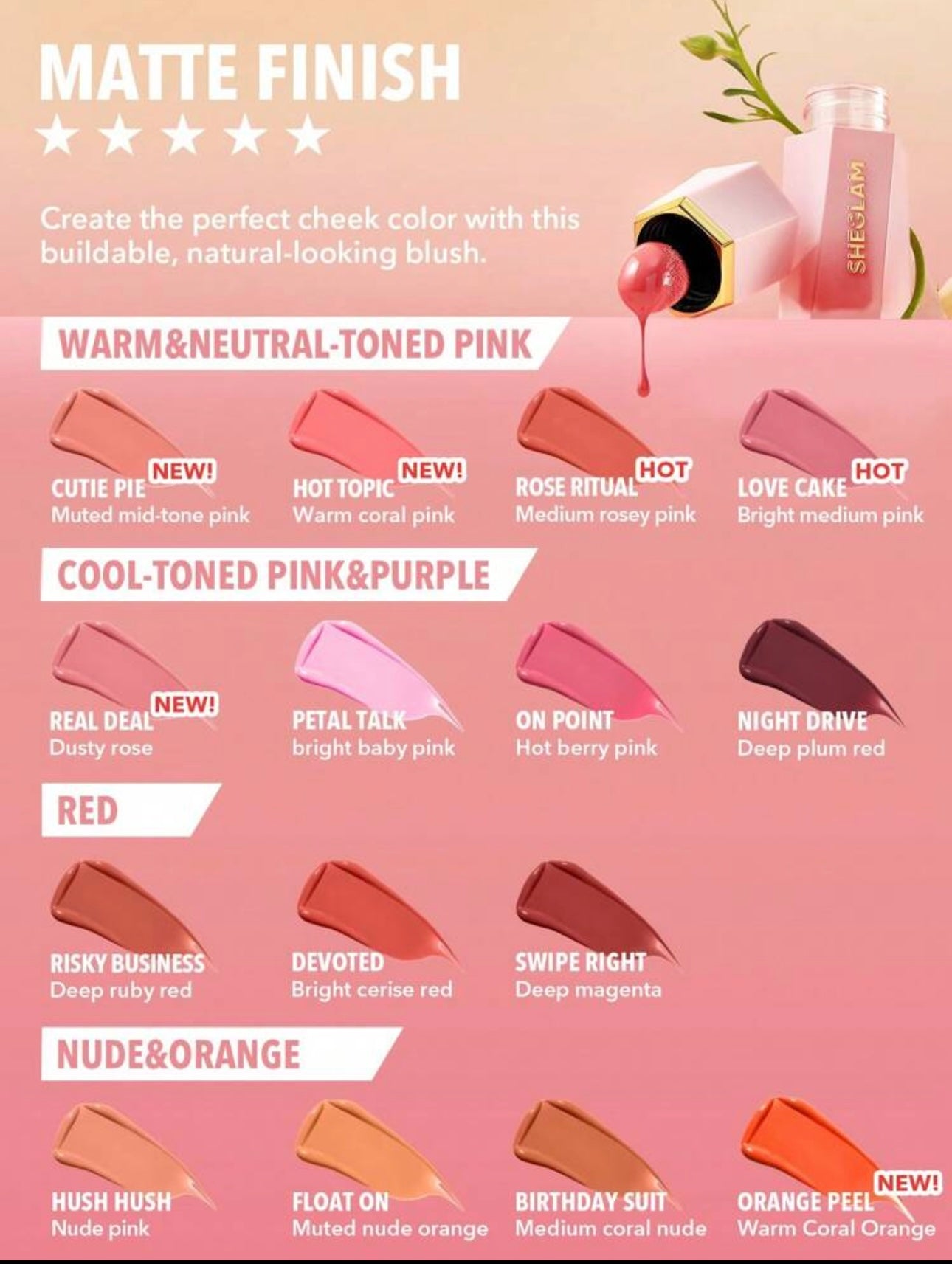 SHEGLAM Color Bloom Liquid Blush Matte Finish