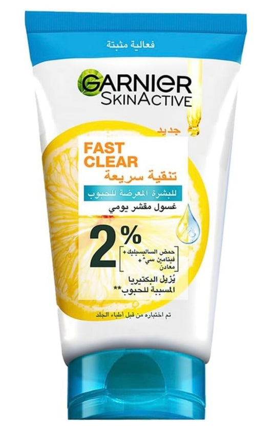 Garnier Fast Clear Facewash For Acne Prone Skin 150ml