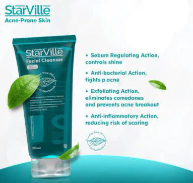 Starville Facial Cleanser Gel Tea Tree Oil Anti-Bacterial