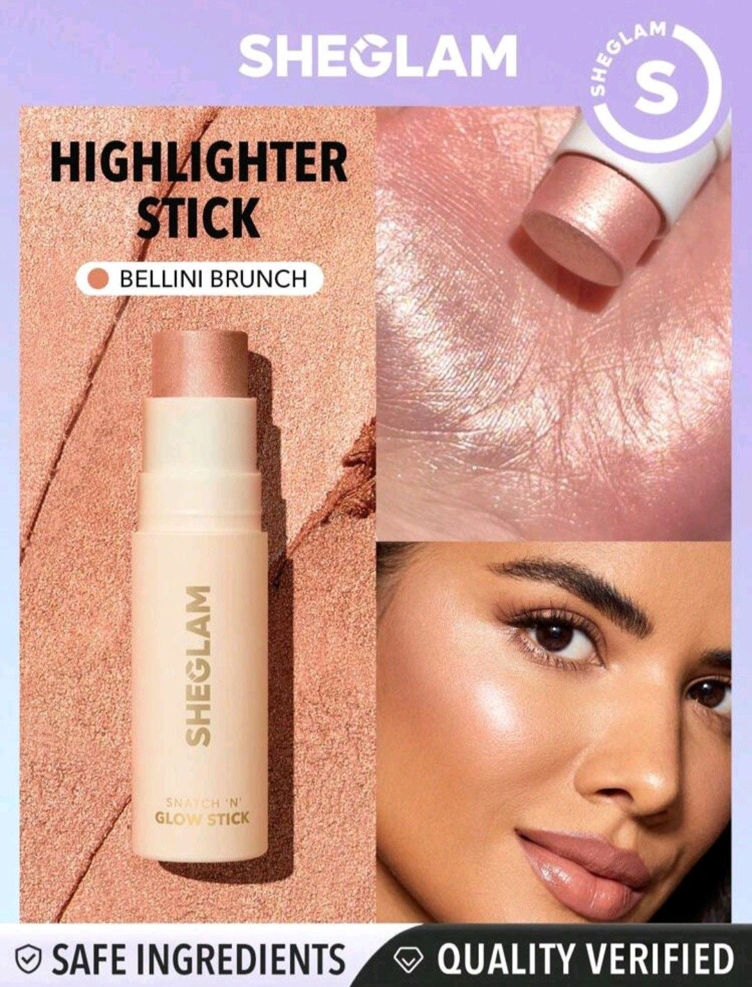SHEGLAM Cream Highlighter Stick Long Lasting Brightening Non-Caking Highlighter Makeup