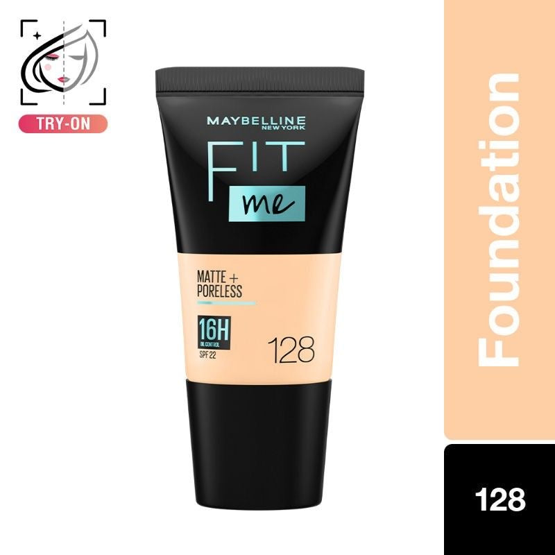 Maybelline New York Liquid Foundation, Matte & Poreless, Full Coverage Blendable Normal to Oily Skin, Fit Me
